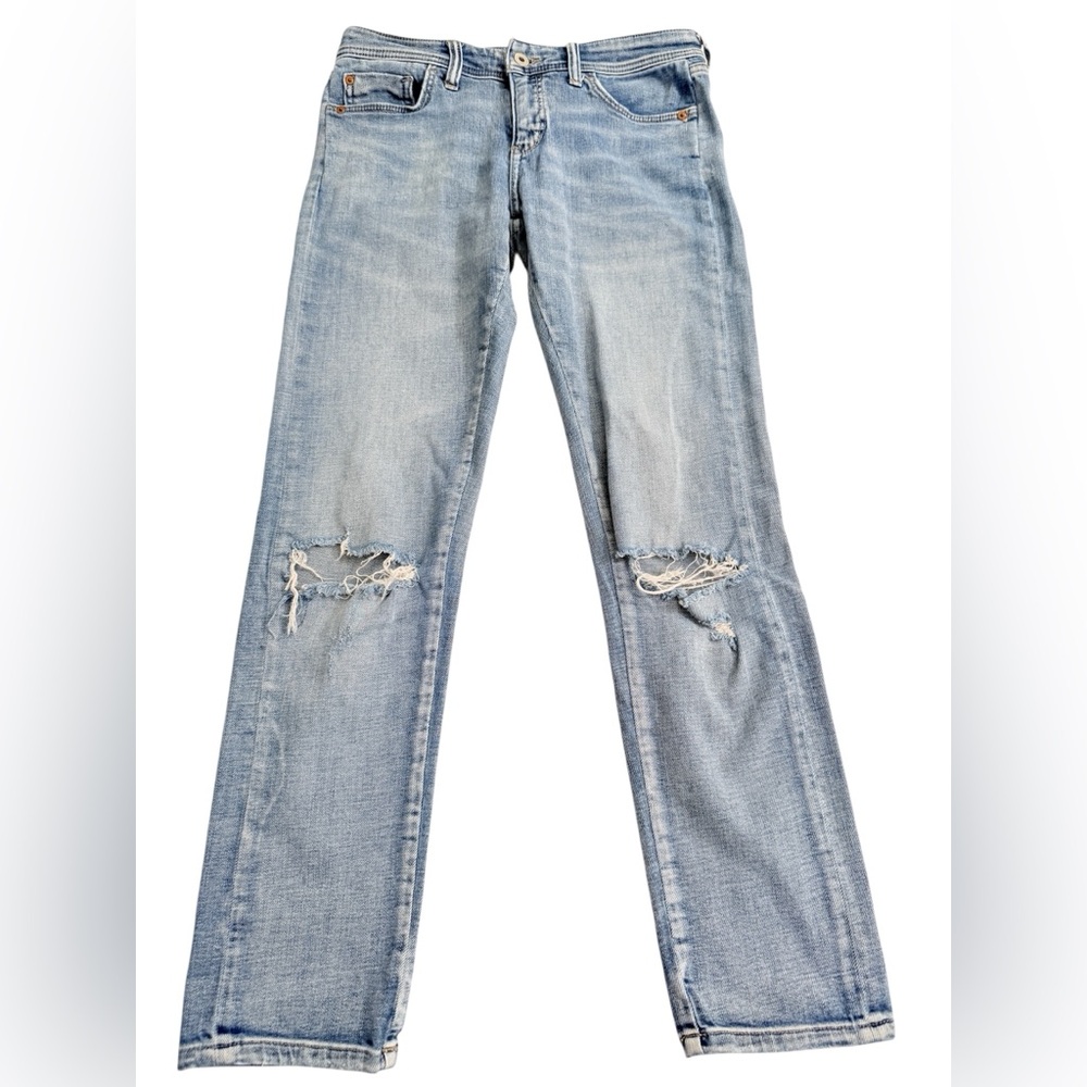 Anthropologie Pilcro and the  Letterpress Slim Boyfriend Jean DistrLight Wash 25
